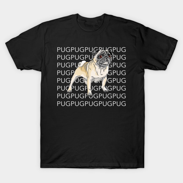 Pug Pug Pug T-Shirt by TeeLand